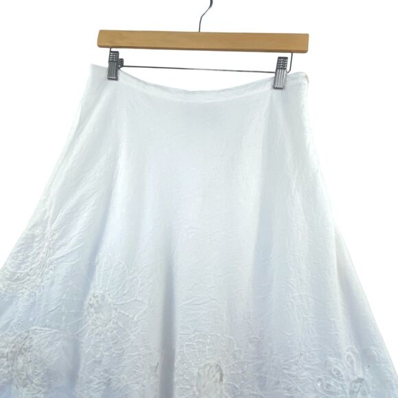 Chico's Skirt Womens Size 1 (M 8) Flared Floral Lace Sequins After Wedding - Picture 4 of 10